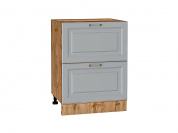 Шкаф нижний с 2-мя ящиками Ницца 816*600*478 Графит / Дуб Вотан