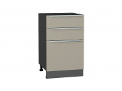 Шкаф нижний с 3-мя ящиками Фьюжн 816*500*480 Silky Grey / Graphite