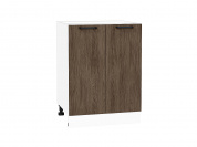 Шкаф нижний с 2-мя дверцами Флэт 816*600*478 Brown Casella Oak 2S / Белый
