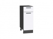 Шкаф нижний с 1-ой дверцей и ящиком Фрейм 816*300*484 White Silk / Graphite