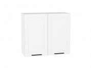 Шкаф верхний с 2-мя дверцами Глетчер 716*800*318 Айленд Силк / Белый