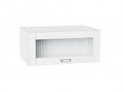 Шкаф верхний горизонтальный остекленный глубокий Лофт 358*800*576 White Silk / Белый