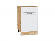 Шкаф нижний с 1-ой дверцей и ящиком Барселона 816*500*484 Белый / Дуб Вотан