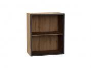 Шкаф верхний с 1-ой остекленной дверцей 716*600*322 Черный / Дуб Вотан