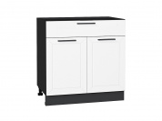 Шкаф нижний с 2-мя дверцами и ящиком Глетчер 816*800*478 Айленд Силк / Graphite