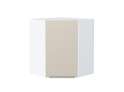 Шкаф верхний угловой Фьюжн 716*600*600 Cream Silk / Белый