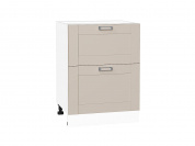 Шкаф нижний с 2-мя ящиками Лофт 816*600*480 Cream Silk / Белый