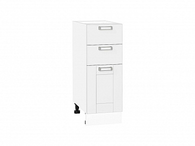 Шкаф нижний с 3-мя ящиками Лофт 816*300*480 White Silk / Белый