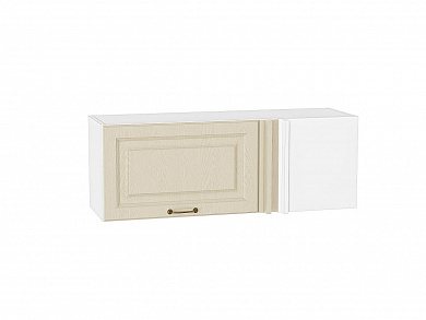 Шкаф верхний прямой угловой горизонтальный Ницца 358*1000*350 Дуб крем / Белый
