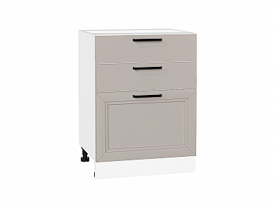 Шкаф нижний с 3-мя ящиками Нео 816*600*480 Clay Silk / Белый