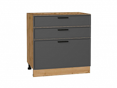 Шкаф нижний с 3-мя ящиками Фрейм 816*800*484 Stormy Silk / Дуб Вотан