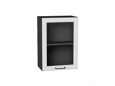 Шкаф верхний с 1-ой остекленной дверцей Ницца 716*500*318 Blanco / Graphite