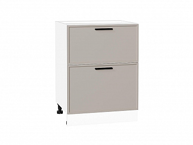Шкаф нижний с 2-мя ящиками Фрейм 816*600*484 Clay Silk / Белый