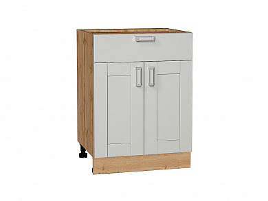 Шкаф нижний с 2-мя дверцами и ящиком Лофт 816*600*480 Grey Silk / Дуб Вотан