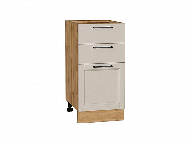 Шкаф нижний с 3-мя ящиками Сканди 816*400*480 Cream Silkwood / Дуб Вотан
