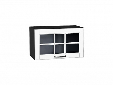 Шкаф верхний горизонтальный остекленный Дублин 358*600*318 Special White / Graphite