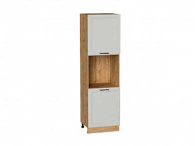 Шкаф пенал с 2-мя дверцами под технику Нео 2132*600*576 Grey Silk / Дуб Вотан