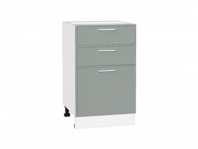 Шкаф нижний с 3-мя ящиками Квадро 816*500*481 Аквамарин / Белый