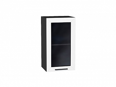 Шкаф верхний с 1-ой остекленной дверцей Глетчер 716*400*318 Айленд Силк / Graphite