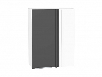 Шкаф верхний прямой угловой Фьюжн 920*700*345 Stormy Silk / Белый