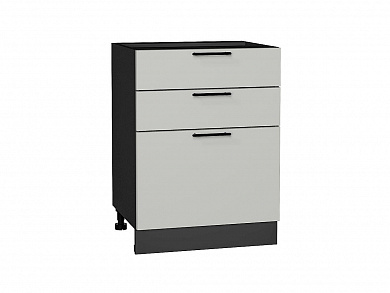 Шкаф нижний с 3-мя ящиками Лайт 816*600*480 Special Grey / Graphite