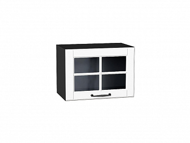 Шкаф верхний горизонтальный остекленный Дублин 358*500*318 Special White / Graphite