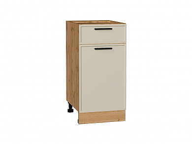 Шкаф нижний с 1-ой дверцей и ящиком Фрейм 816*400*484 Cream Silk / Дуб Вотан