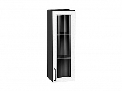 Шкаф верхний с 1-ой остекленной дверцей Сканди 920*300*320 White Silkwood / Graphite