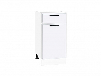 Шкаф нижний с 1-ой дверцей и ящиком Фрейм 816*400*484 White Silk / Белый