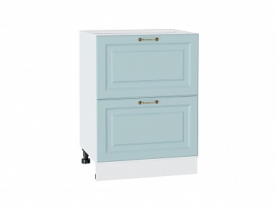 Шкаф нижний с 2-мя ящиками Ницца 816*600*478 Голубой / Белый