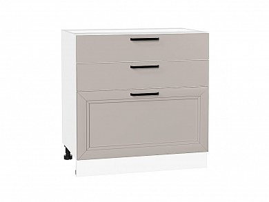 Шкаф нижний с 3-мя ящиками Нео 816*800*480 Clay Silk / Белый