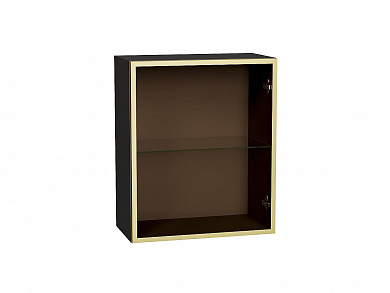 Шкаф верхний с 1-ой остекленной дверцей 716*600*322 Золотой / Graphite