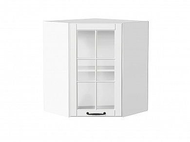 Шкаф верхний угловой остекленный Дублин 716*600*600 Special White / Белый