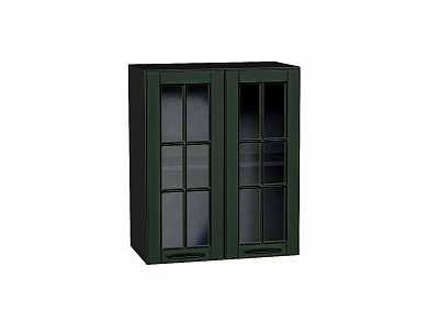 Шкаф верхний с 2-мя остекленными дверцами Дублин 716*600*318 Special Green / Graphite