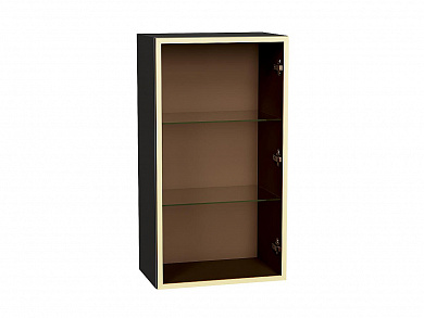 Шкаф верхний с 1-ой остекленной дверцей 920*500*322 Золотой / Graphite