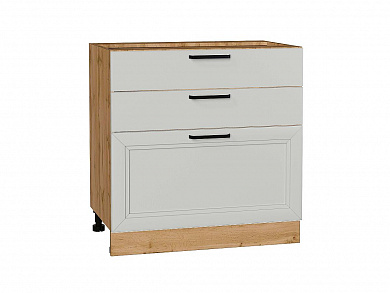 Шкаф нижний с 3-мя ящиками Нео 816*800*480 Grey Silk / Дуб Вотан
