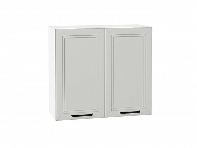 Шкаф верхний с 2-мя дверцами Нео 716*800*320 Grey Silk / Белый