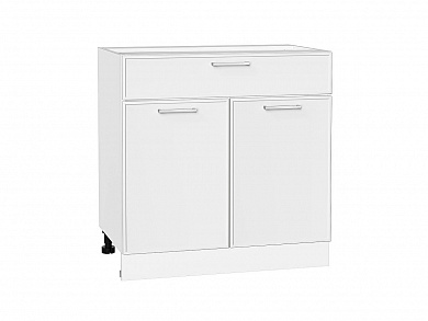 Шкаф нижний с 2-мя дверцами и ящиком Квадро 816*800*481 Белый / Белый