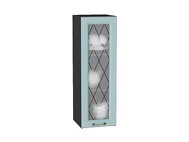 Шкаф верхний с 1-ой остекленной дверцей Ницца 920*300*318 Голубой / Graphite