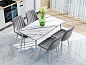 Стол Uni-Form-S2.2B 1300*700*750 SGrey/White Gloss Marble