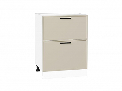 Шкаф нижний с 2-мя ящиками Фрейм 816*600*484 Cream Silk / Белый