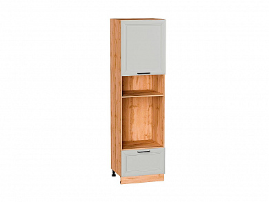 Шкаф пенал с 1-ой дверцей и ящиком под технику Нео 2132*600*576 Grey Silk / Дуб Вотан