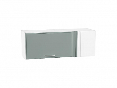 Шкаф верхний прямой угловой горизонтальный Квадро 358*1000*350 Аквамарин / Белый