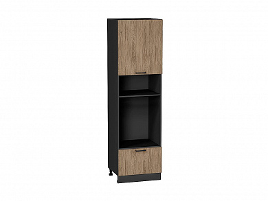 Шкаф пенал с 1-ой дверцей и ящиком под технику Флэт 2132*600*574 Natural Casella Oak 2S / Graphite