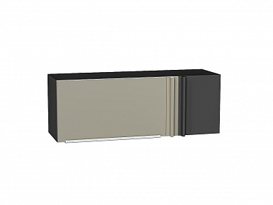 Шкаф верхний прямой угловой горизонтальный Фьюжн 358*1000*350 Silky Grey / Graphite