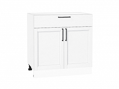 Шкаф нижний с 2-мя дверцами и ящиком Сканди 816*800*480 White Silkwood / Белый