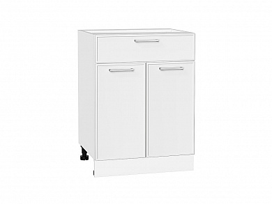 Шкаф нижний с 2-мя дверцами и ящиком Квадро 816*600*481 Белый / Белый