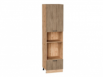 Шкаф пенал с 1-ой дверцей и ящиком под технику Флэт 2336*600*574 Natural Casella Oak 2S / Дуб Вотан
