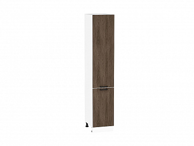 Шкаф пенал с 2-мя дверцами Флэт 2132*400*574 Brown Casella Oak 2S / Белый