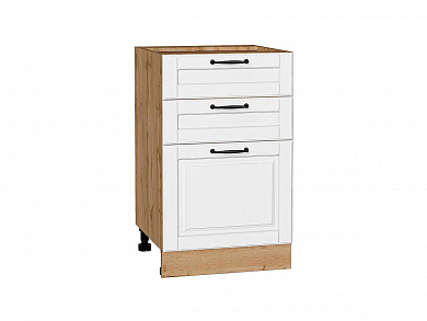 Шкаф нижний с 3-мя ящиками Дублин 816*500*478 Special White / Дуб Вотан